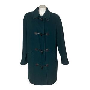 FORECASTER Of Boston Teal Wool Coat Toggle Closure USA Union Label Size 10